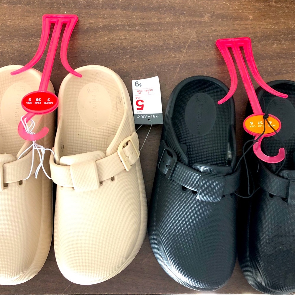 Primark slip on plastic summer shoes. Two pair— brand new.